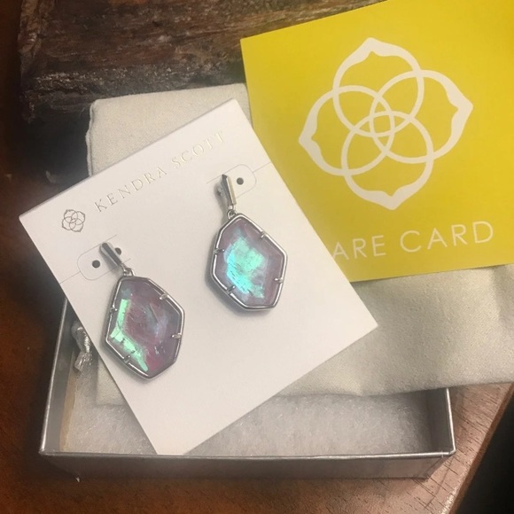 Kendra Scott Jewelry - Kendra Scott Dunn Earrings Amethyst Dichroic Glass